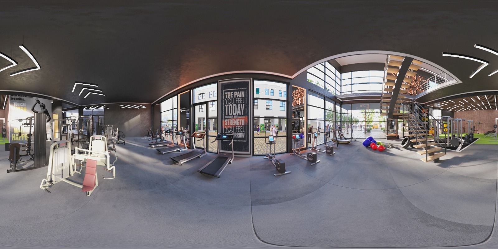 4. 360 Render of a Gym in California, USA